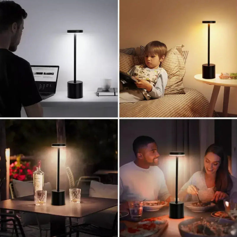 Lâmpada de Mesa LED Recarregável de Metal 