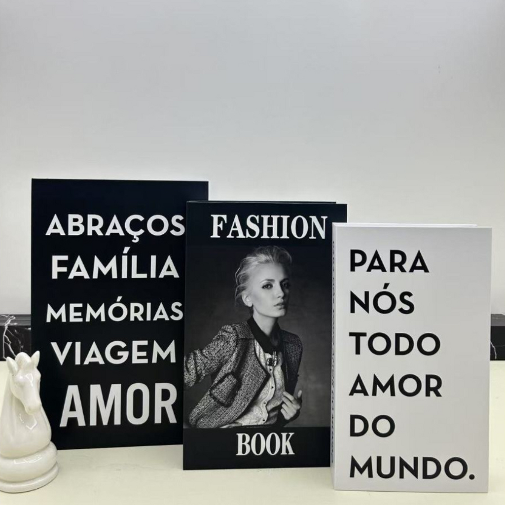 Livros Decorativos Kit 3 Peças - Modern Casa