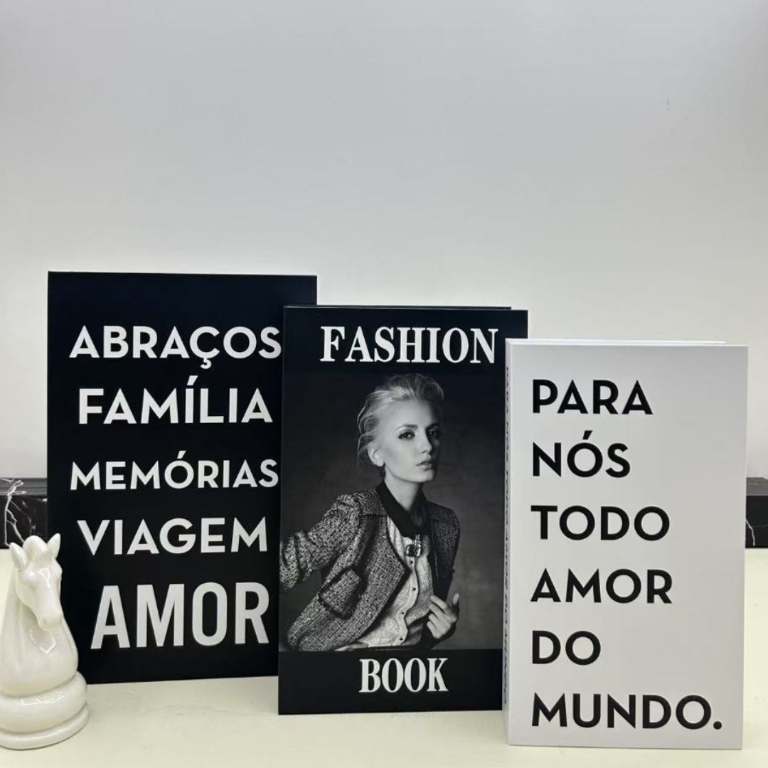 Livros Decorativos Kit 3 Peças - Modern Casa