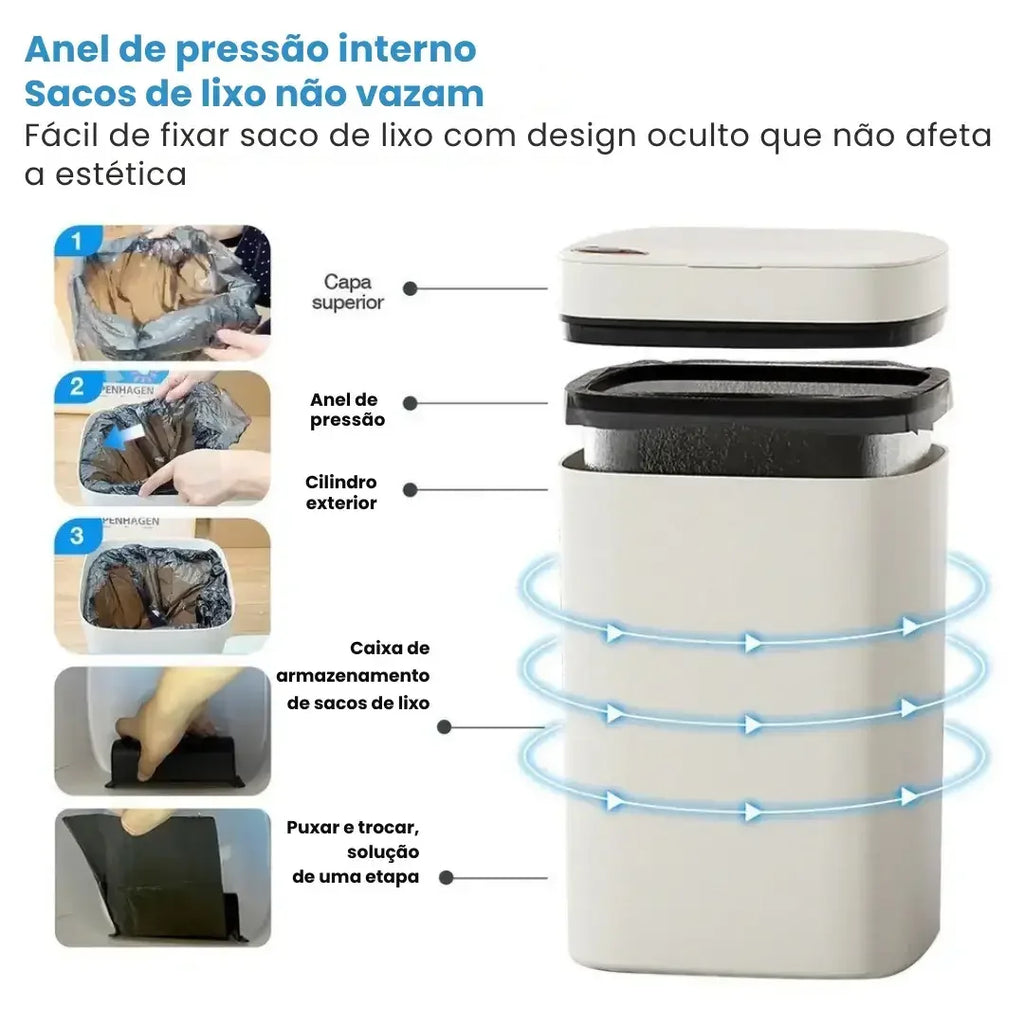 Lixeira Automática com Sensor de Proximidade - Modern Casa