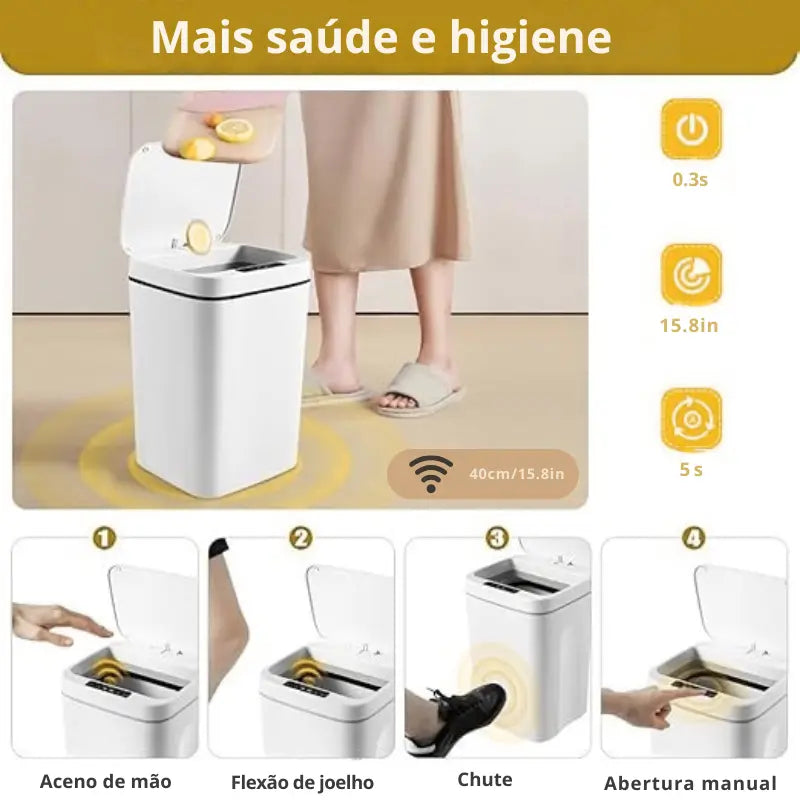 Lixeira Automática com Sensor de Proximidade 16L