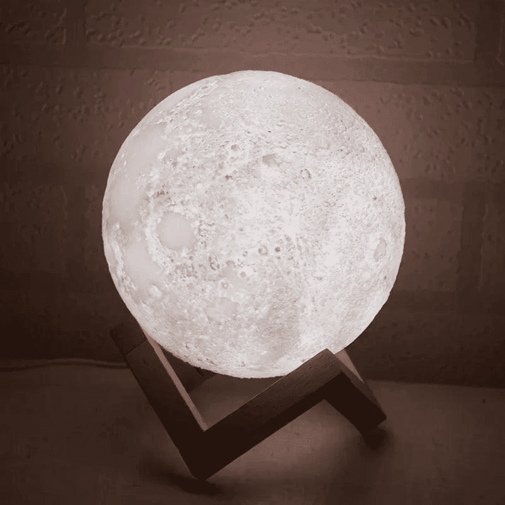 Luminária De Lua Cheia 3D Led Abajur - Modern Casa