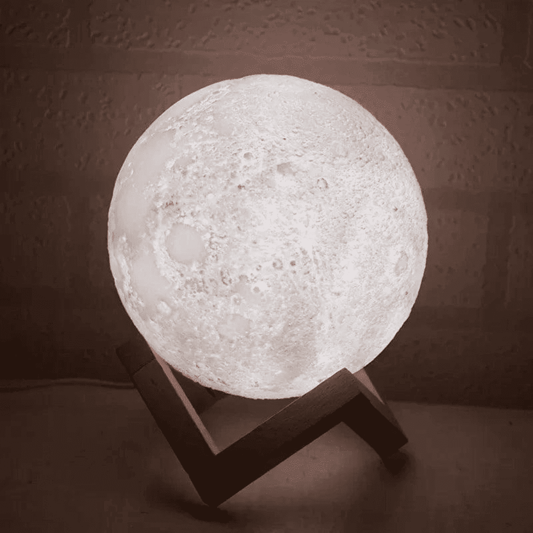 Luminária De Lua Cheia 3D Led Abajur - Modern Casa
