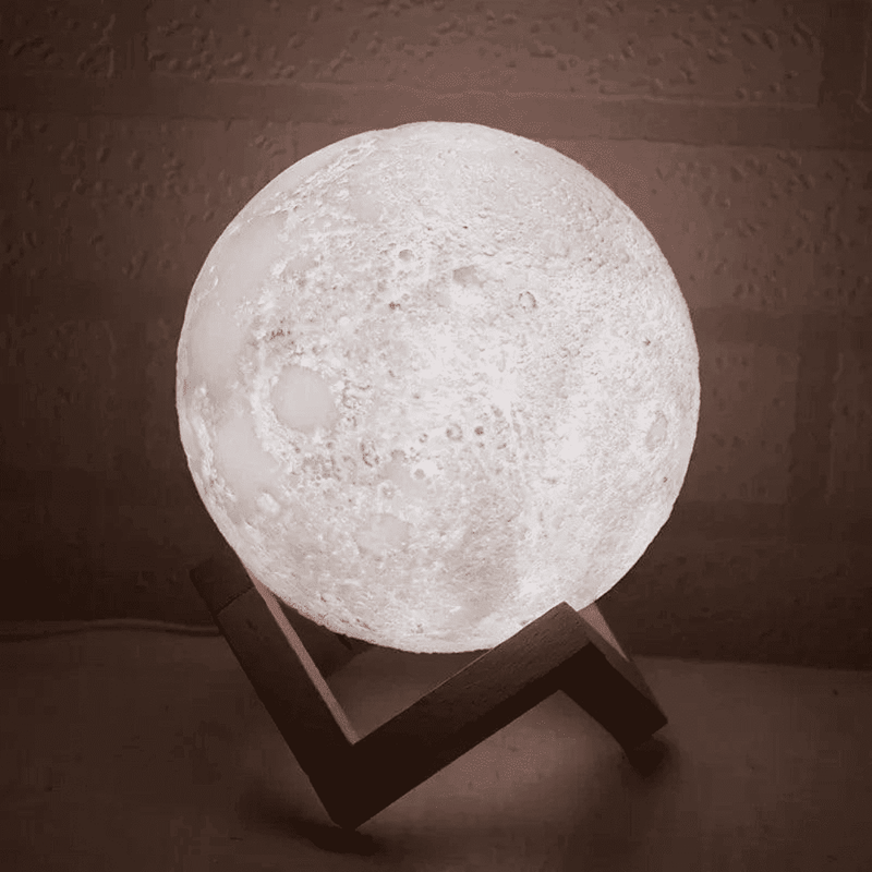 Luminária De Lua Cheia 3D Led Abajur - Modern Casa