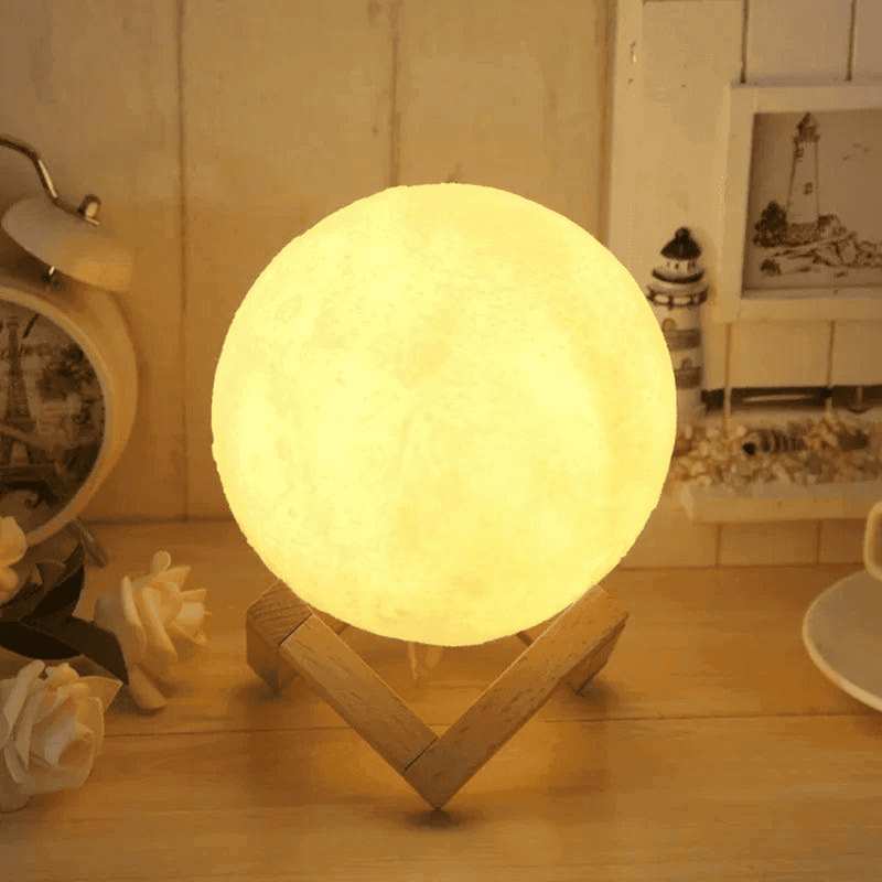 Luminária De Lua Cheia 3D Led Abajur - Modern Casa