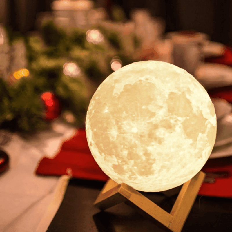 Luminária De Lua Cheia 3D Led Abajur - Modern Casa