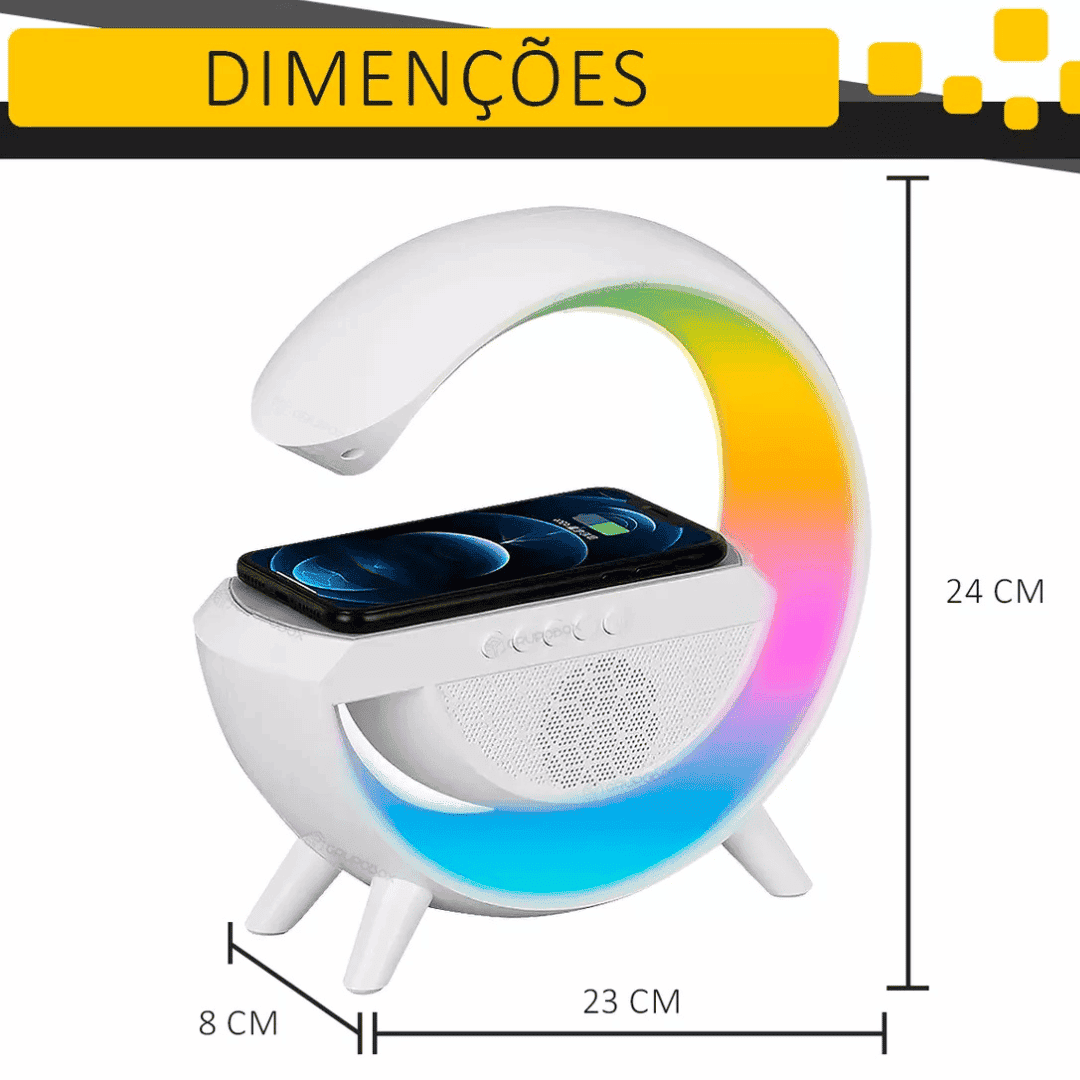 Luminária Multifuncional Carregador por Indução e Alto Falante - Modern Casa