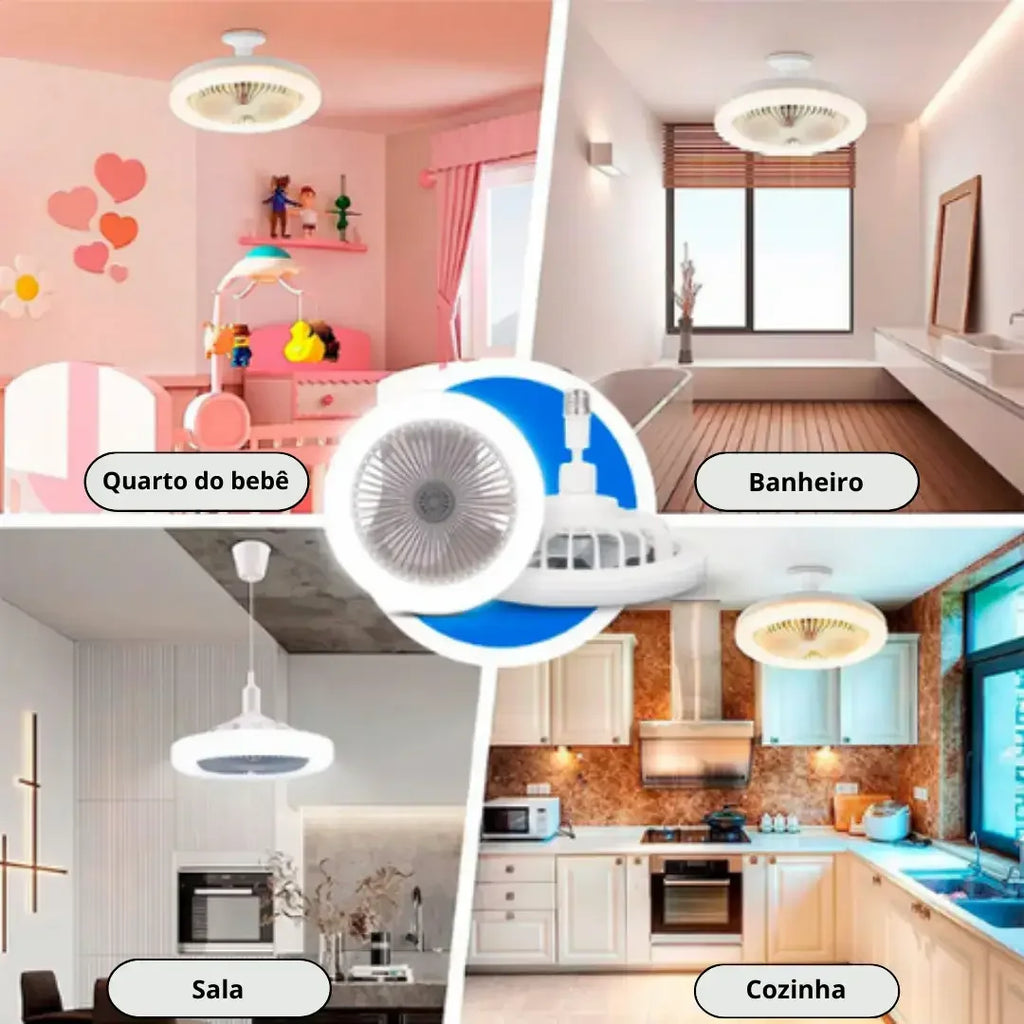 Luminária Ventilador de Teto com Controle Remoto