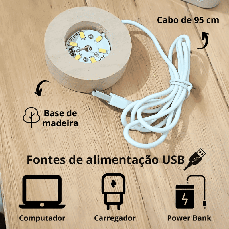 Luminária de Mesa Decorativa Sistema Solar 3D - Modern Casa