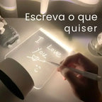 Luminária de Mesa Led 3D com Tela para Escrever