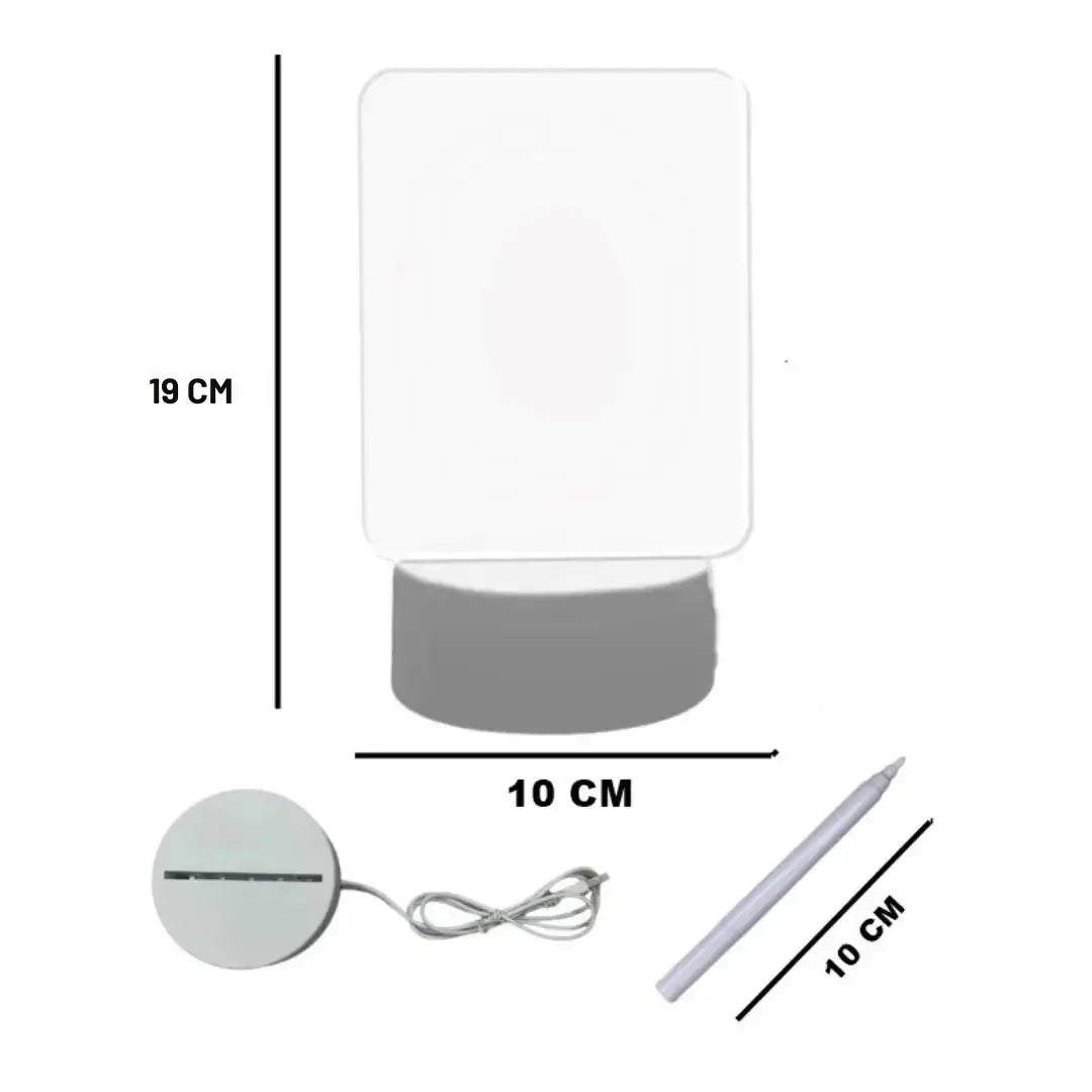 Luminária de Mesa Led 3D com Tela para Escrever 01