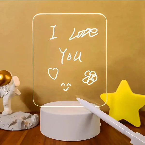 Luminária de Mesa Led 3D com Tela para Escrever