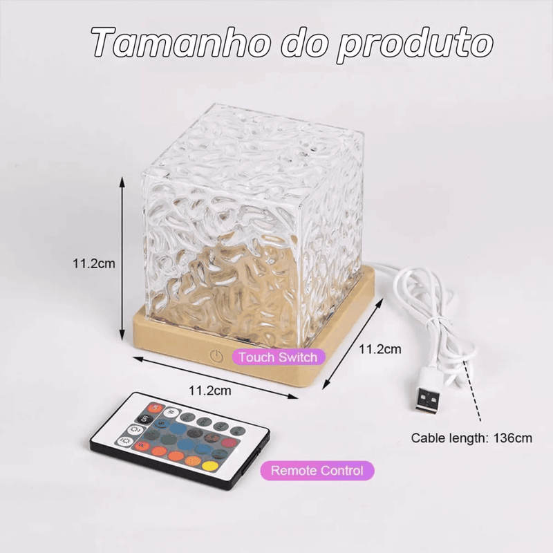 Luminária de Mesa com Efeito de Ondas e Luz - Modern Casa