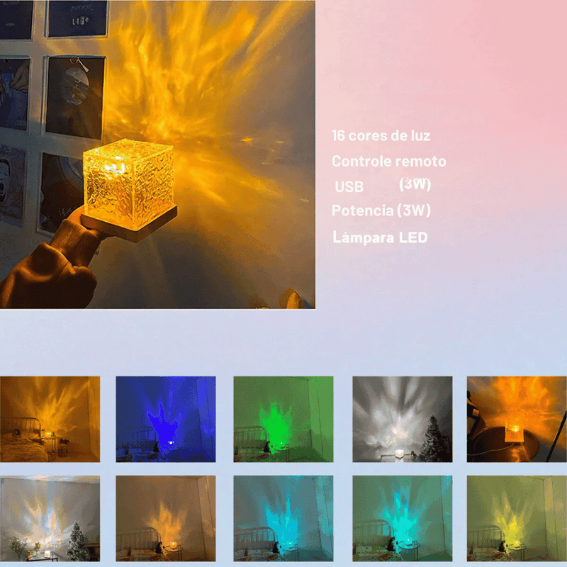 Luminária de Mesa com Efeito de Ondas e Luz - Modern Casa