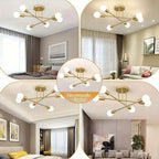 Lustre de Teto Moderno 6 Lâmpadas – Design Geométrico - Modern Casa