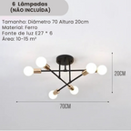 Lustre de Teto Moderno 6 Lâmpadas – Design Geométrico - Modern Casa