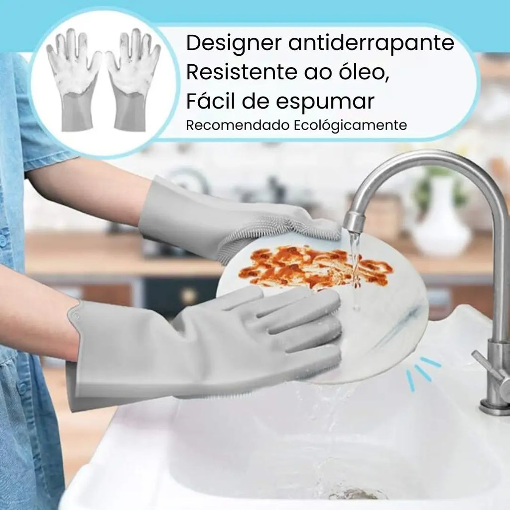 Luva de Limpeza em Silicone Multiuso - Modern Casa
