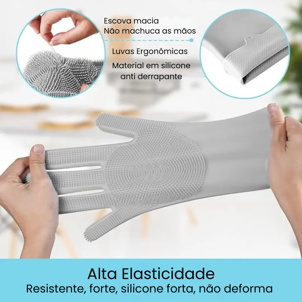 Luva de Limpeza em Silicone Multiuso - Modern Casa