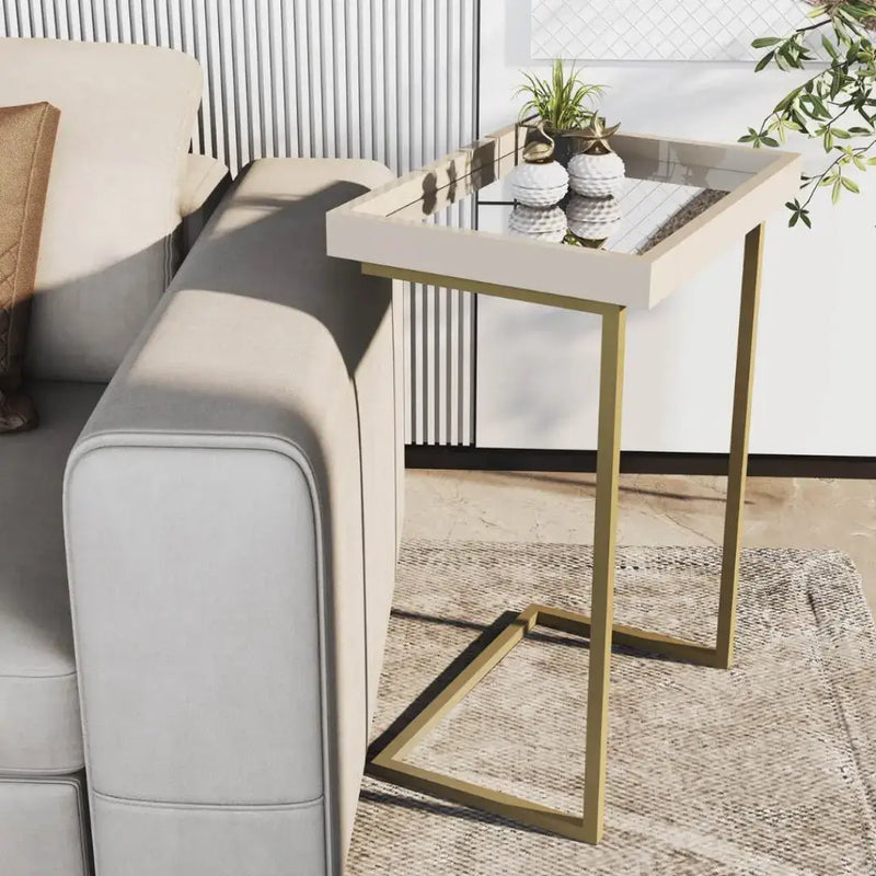 Mesa de Apoio Sofá Com Espelho