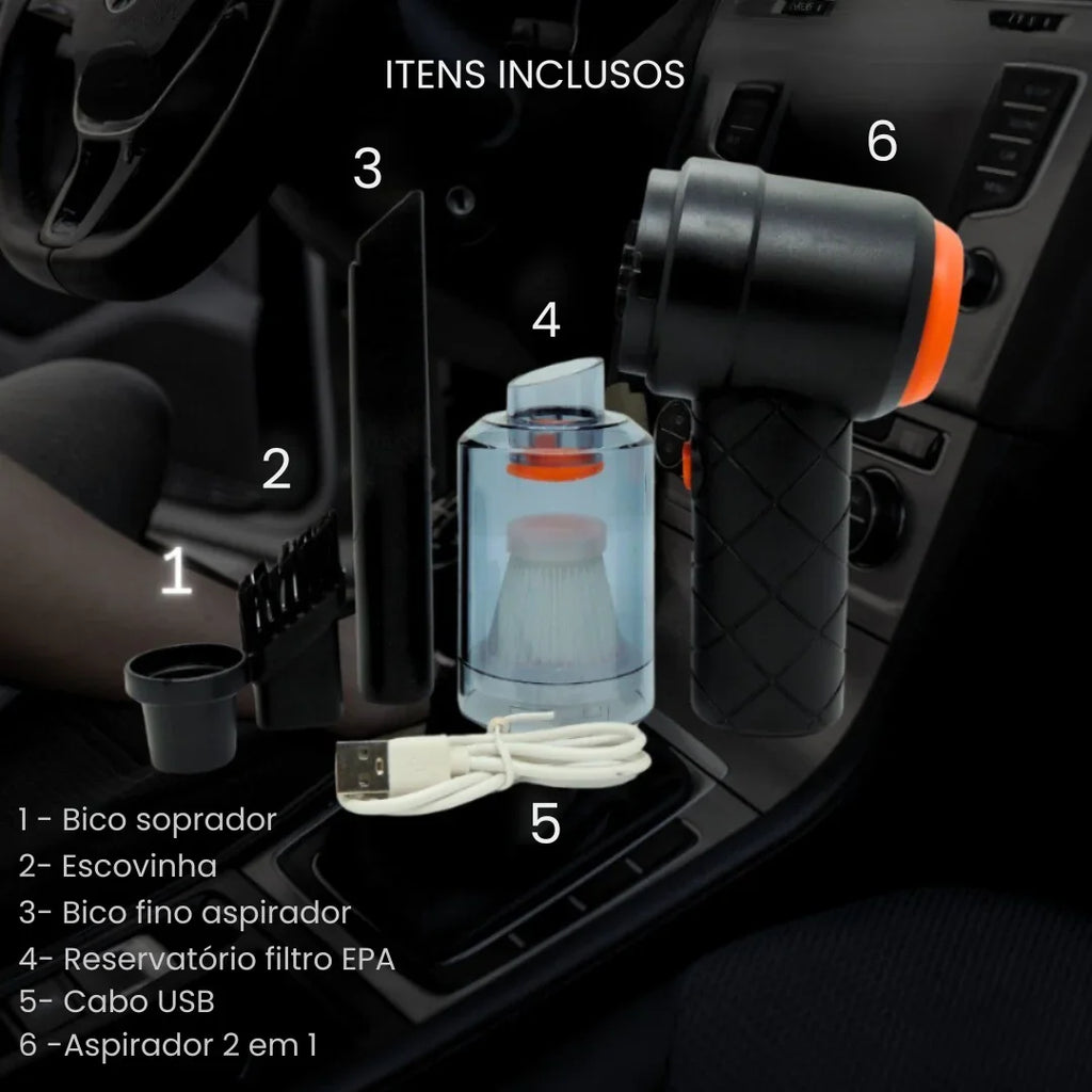 Mini Aspirador de Pó Portátil USB 2 em 1 - Modern Casa