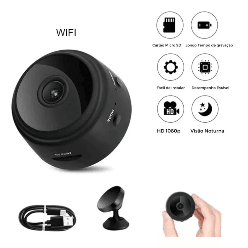 Mini Câmera Espiã Wi-Fi A9 - Modern Casa