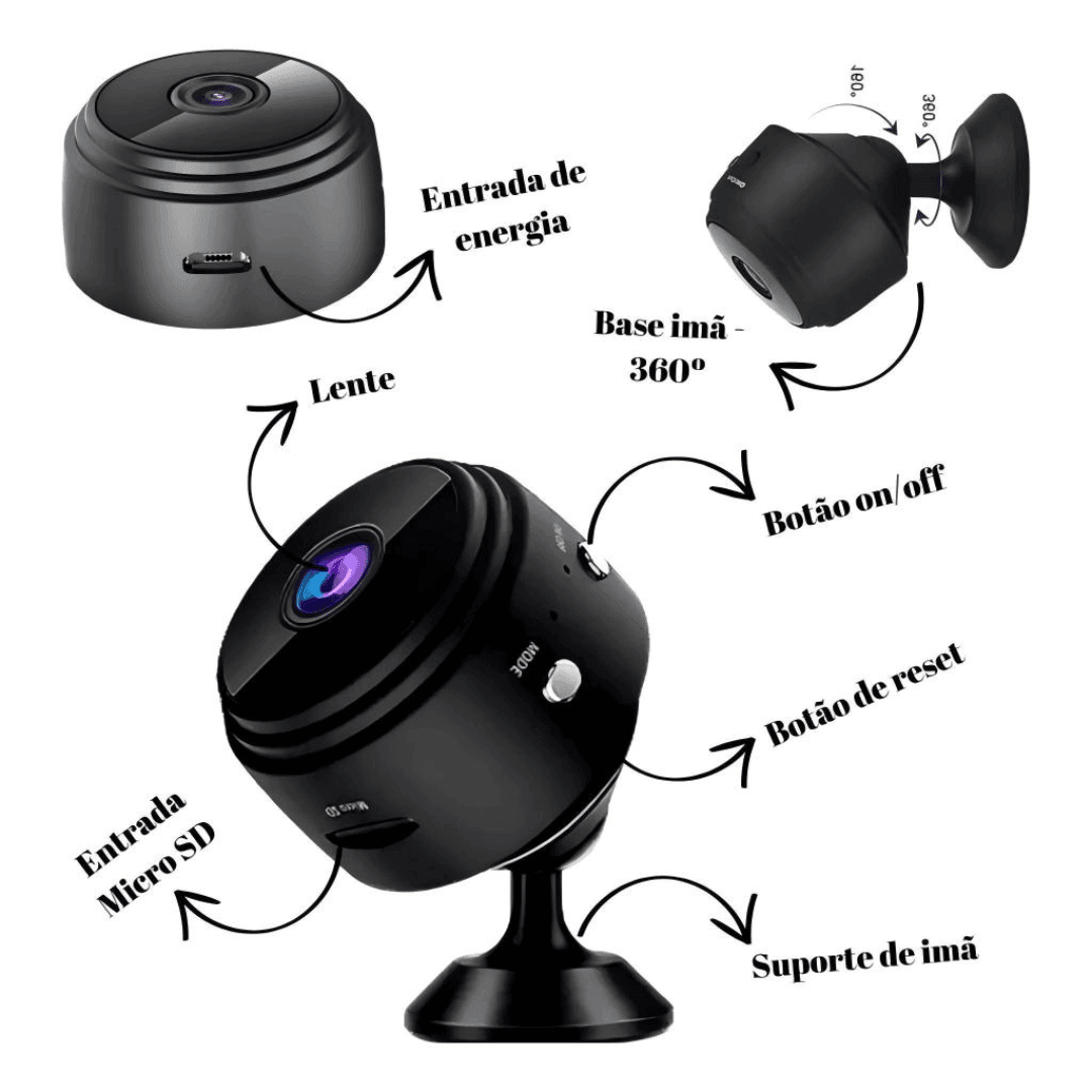 Mini Câmera Espiã Wi-Fi A9 - Modern Casa