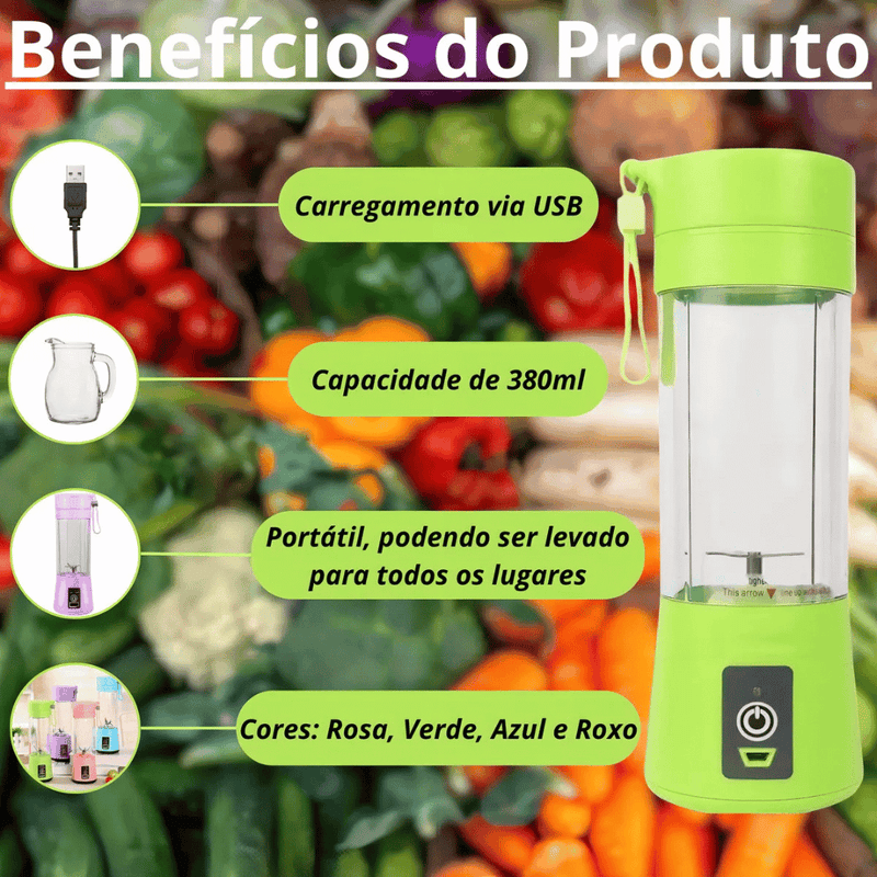 Mini Liquidificador Mixer Juice Garrafa Portátil USB Recarregável - Modern Casa