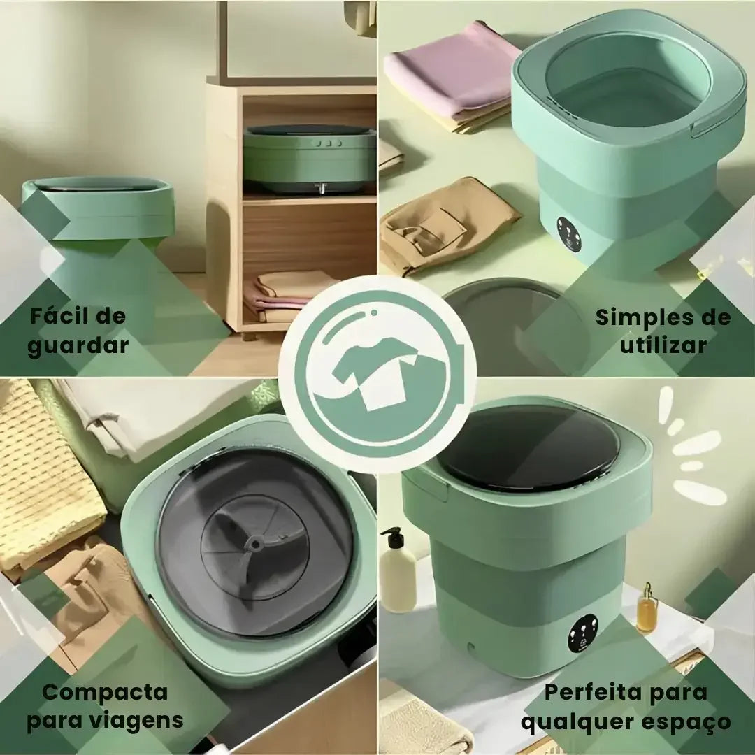 Mini Máquina de Lavar Roupa Dobrável TurboClean 9 Litros - Modern Casa