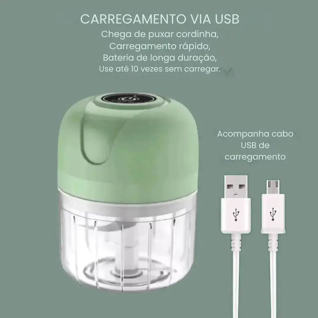 Mini Processador Alimentos Automático Sem Fio - Modern Casa