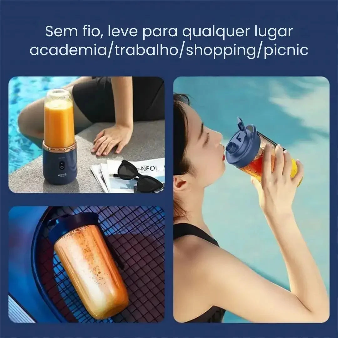 Mini liquidificador portátil com cabo USB para carregamento