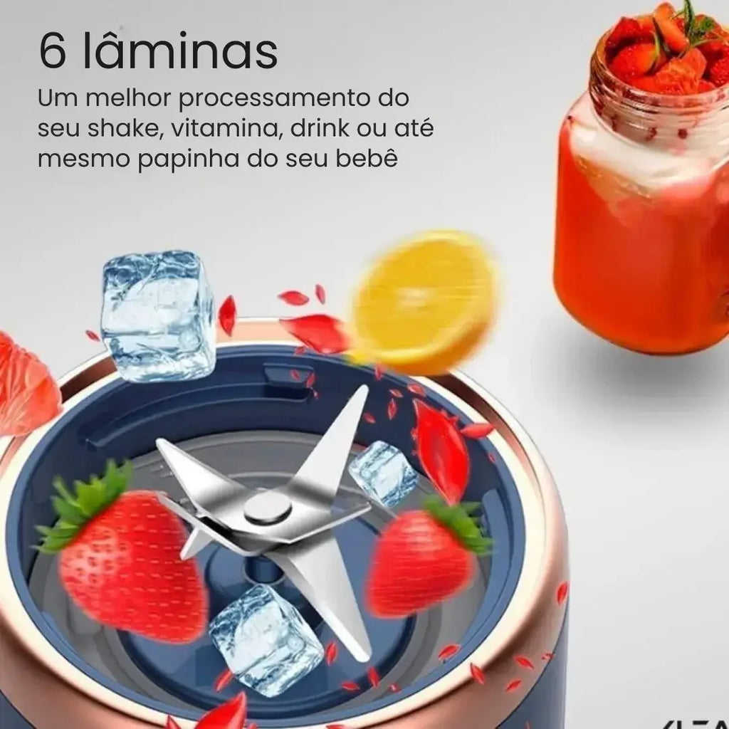 Mini liquidificador portátil desmontado – fácil de limpar