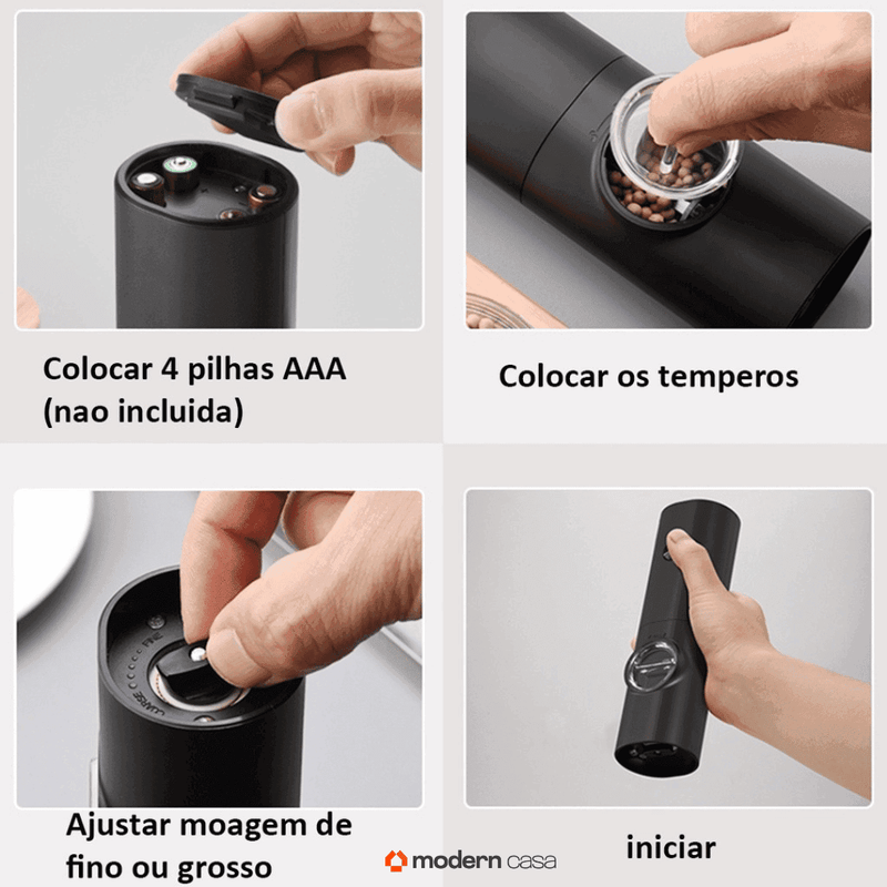 Moedor Automático de Sal e Pimenta - Modern Casa