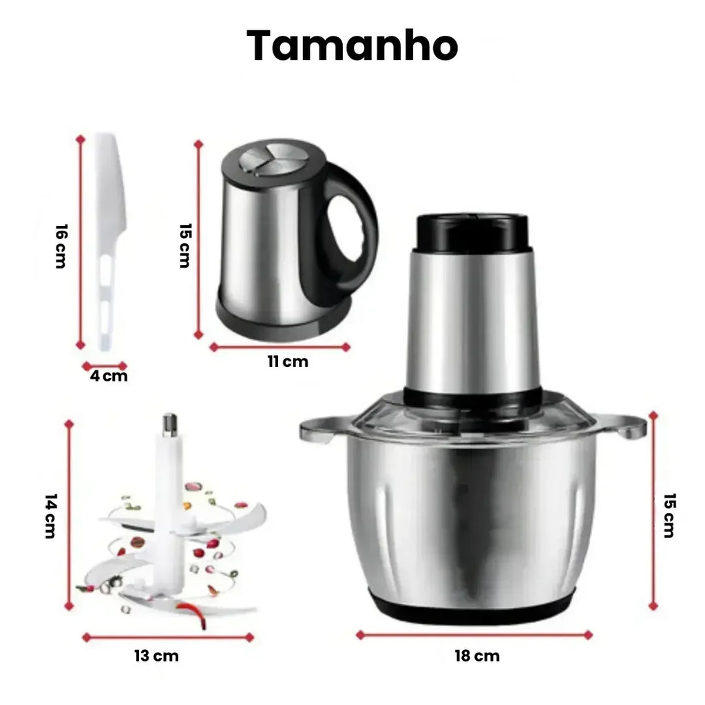 Moedor e Triturador Multifuncional em Aço Inox PowerChef 300 - Modern Casa