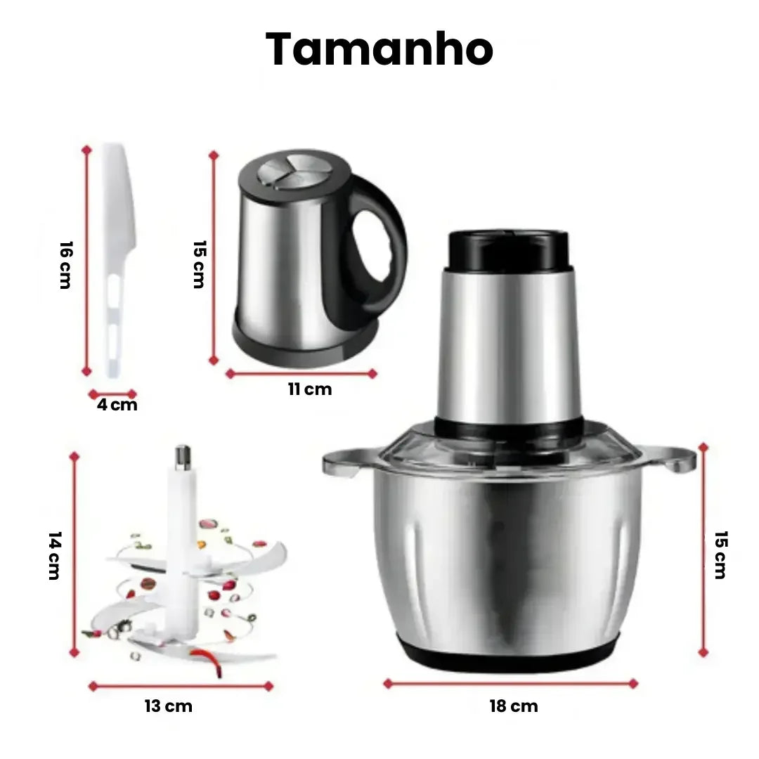 Moedor e Triturador Multifuncional em Aço Inox PowerChef 300 - Modern Casa