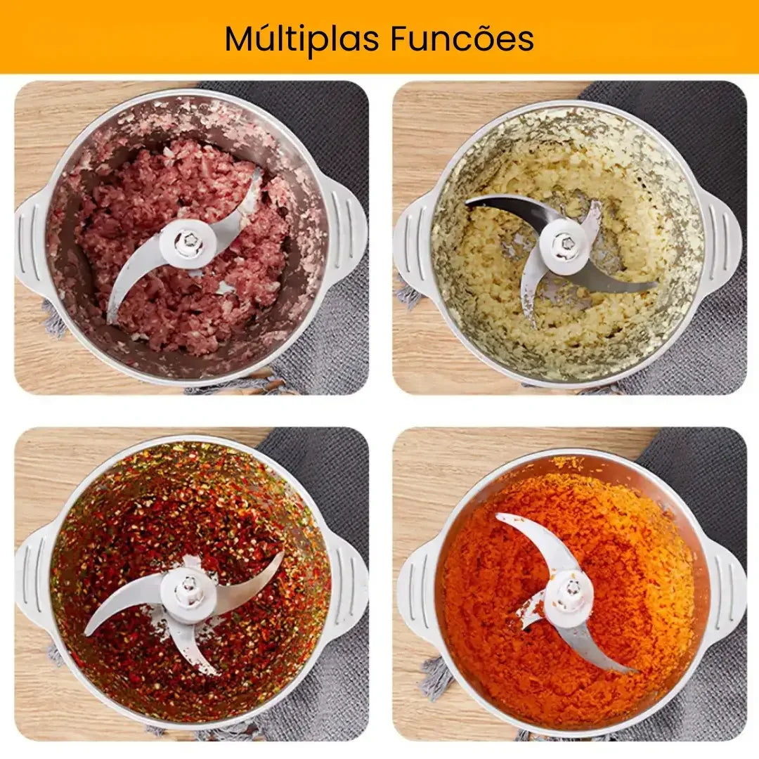 Moedor e Triturador Multifuncional em Aço Inox PowerChef 300 - Modern Casa