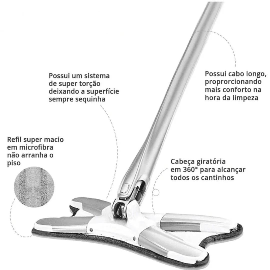 Mop Esfregão Giratório Lava E Seca Microfibra - Modern Casa