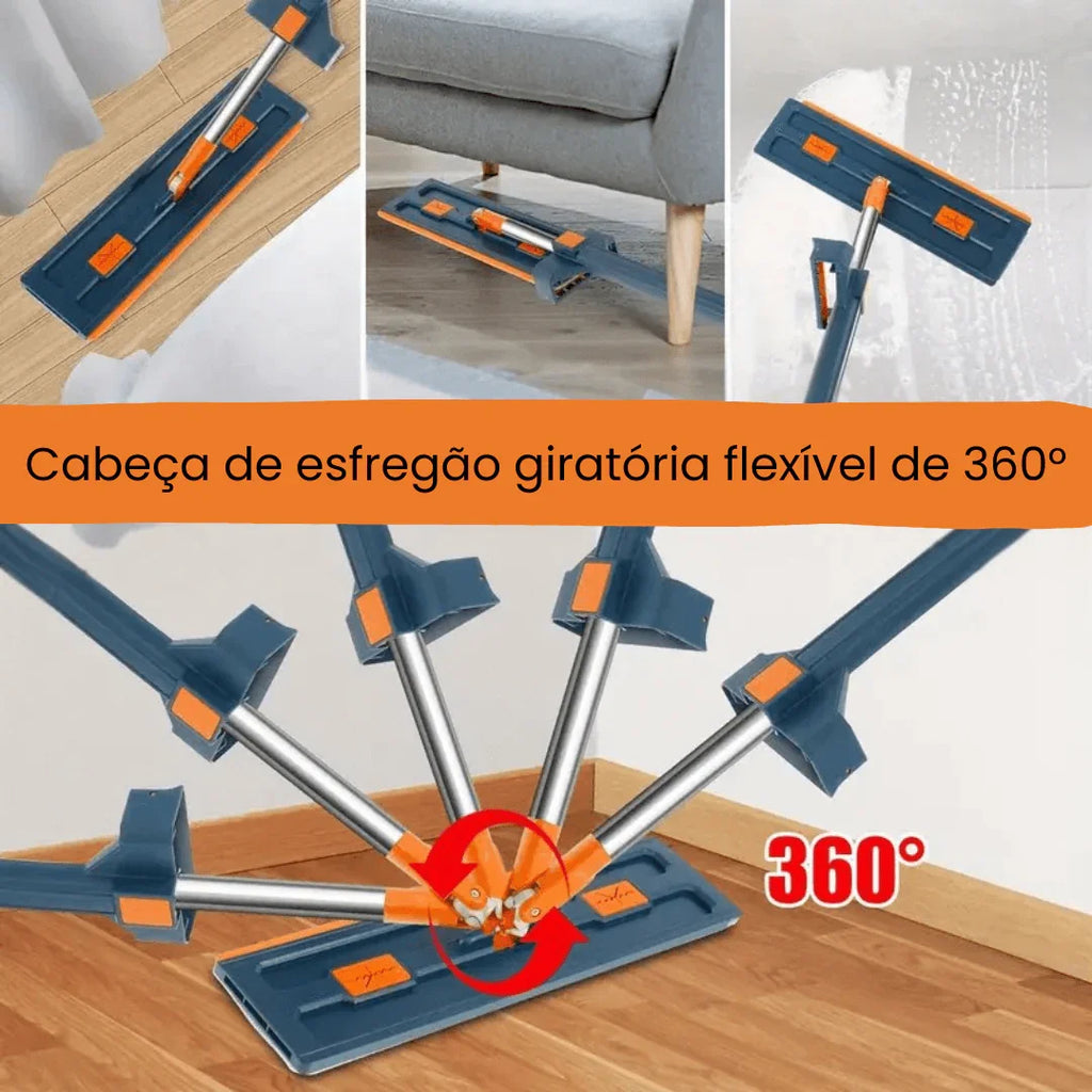 Mop de Limpeza Flat Slim 360º + Balde Retrátil - Modern Casa
