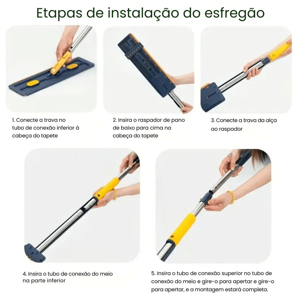 Mop de Limpeza Flat Slim 360º + Balde Retrátil - Modern Casa