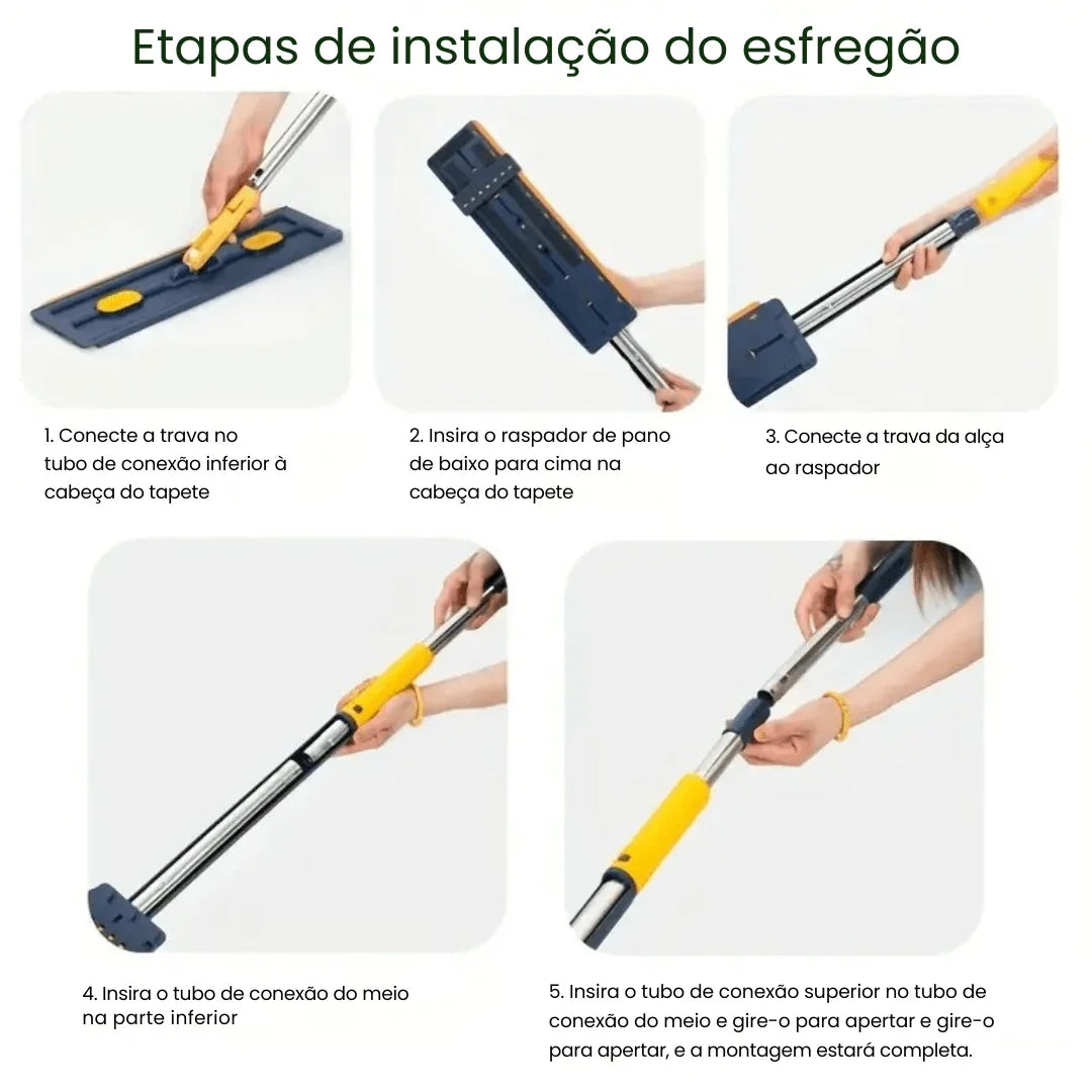 Mop de Limpeza Flat Slim 360º + Balde Retrátil - Modern Casa