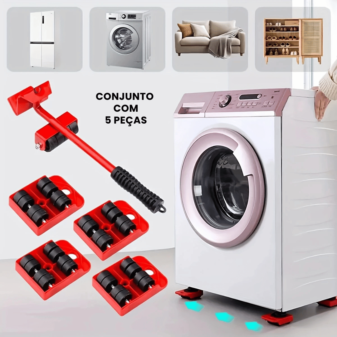 Movedor e Levantador para Móveis - Kit 5 Peças
