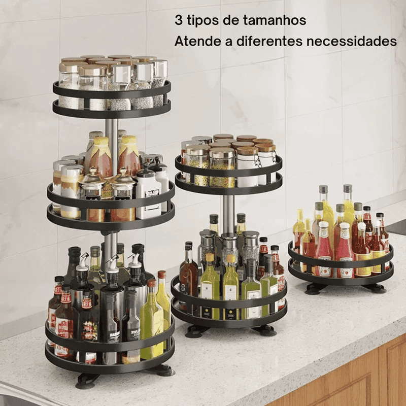 Organizador De Condimentos e Porta Temperos Rotativo - Modern Casa