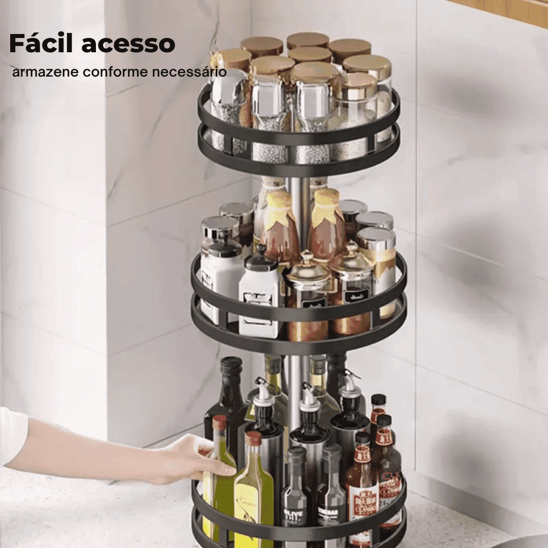 Organizador De Condimentos e Porta Temperos Rotativo - Modern Casa