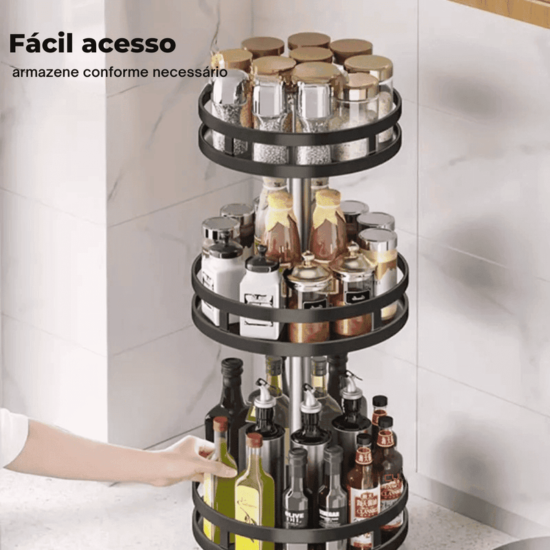 Organizador De Condimentos e Porta Temperos Rotativo - Modern Casa