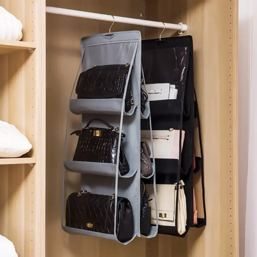 Organizador De Bolsas Multiuso Com Cabide Para Guarda Roupas - Modern Casa