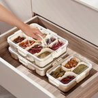 Organizador de Geladeira com 8 Divisórias – Pote Hermético Acrílico para Frutas, Legumes e Alimentos