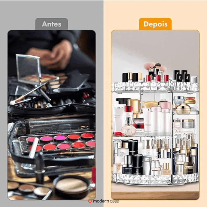 Organizador de Maquiagem Acrílico Giratório 360° - Modern Casa