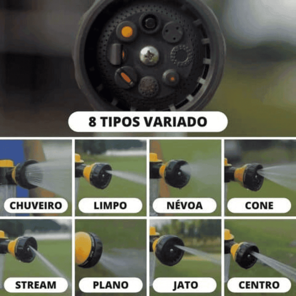 Pistola de Alta Pressão com Espuma 8 em 1 - Modern Casa