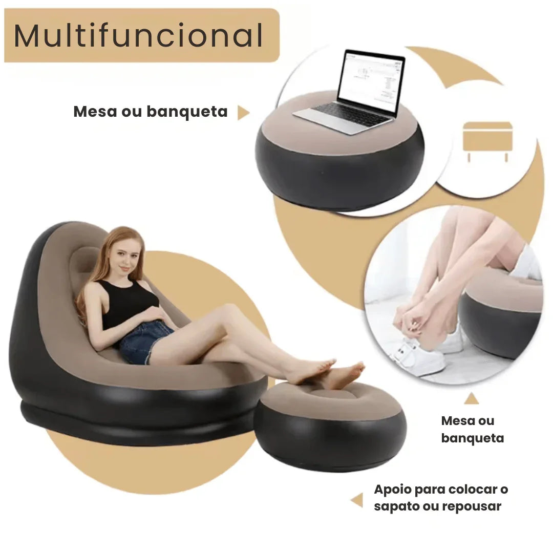Poltrona e Puff Inflável