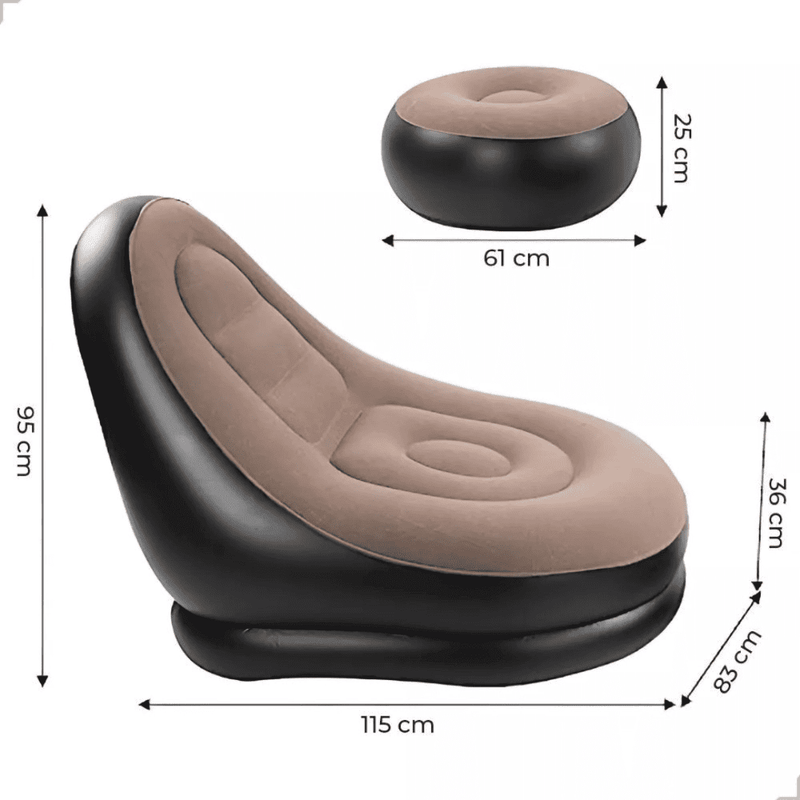 Poltrona e Puff Inflável Descanso Preguiçoso - Modern Casa