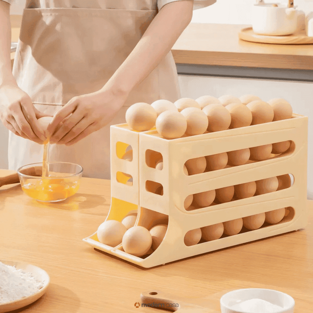 Organizador Porta-Ovos com Rolagem Automática - Modern Casa